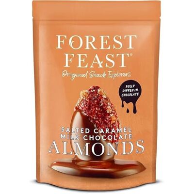 FOREST FEAST , Signature Chocolate Nuts, Natural Protein and Fibre, Vegetarian (Salted Caramel Milk Belgian Chocolate Almonds, 120 g (Pack of 8)) FOREST FEAST , Signature Chocolate Nuts, Natural Protein and Fibre, Vegetarian (Salted Caramel Milk Belgian Chocolate Almonds, 120 g (Pack of 8))