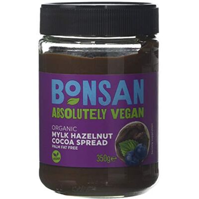 Bonsan Organic Vegan Mylk Hazelnut Cocoa Spread, 350 g, (Pack of 6) Bonsan Organic Vegan Mylk Hazelnut Cocoa Spread, 350 g, (Pack of 6)