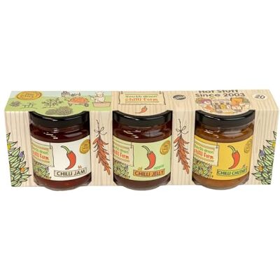 South Devon Chilli Farm Chilli Preserve Gift Set (3 x Jars) Jam, Chutney and Jelly Spicy Condiments for Cheese & Meats Gluten Free, Vegan Friendly Perfect Chilli Gift Idea for Spice Lovers South Devon Chilli Farm Chilli Preserve Gift Set (3 x Jars) Jam, Chutney and Jelly Spicy Condiments for Cheese & Meats Gluten Free, Vegan Friendly Perfect Chilli Gift Idea for Spice Lovers