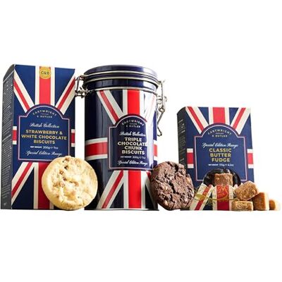Cartwright & Butler Union Jack Biscuit & Fudge Gift Collection, 575g Cartwright & Butler Union Jack Biscuit & Fudge Gift Collection, 575g