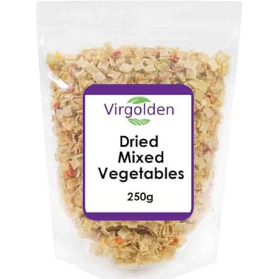 VIRGOLDEN Dried Mixed Vegetables 250g by Premium Dehydrated Veg Mix, Long Shelf Life, Perfect for Soups, Cooking & Snacks VIRGOLDEN Dried Mixed Vegetables 250g by Premium Dehydrated Veg Mix, Long Shelf Life, Perfect for Soups, Cooking & Snacks