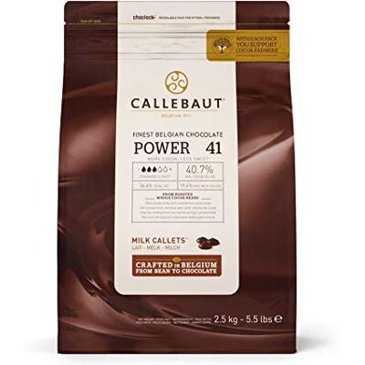 Callebaut - POWER 41 - Belgian - 2.5 kg - Milk chocolate Callebaut - POWER 41 - Belgian - 2.5 kg - Milk chocolate