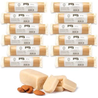 Elisha Original White Marzipan Bar Multipack of 12 Kosher Snack Pack Almond-Filled Marzipan Bars Mouldable Sugary Snack for Kids and Adults Made in Belgium Marzipan Roll for Confections (40G) Elisha Original White Marzipan Bar Multipack of 12 Kosher Snack Pack Almond-Filled Marzipan Bars Mouldable Sugary Snack for Kids and Adults Made in Belgium Marzipan Roll for Confections (40G)