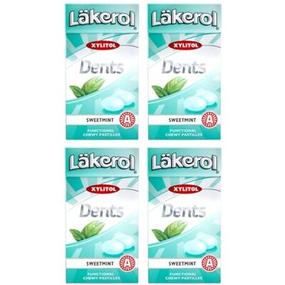 Cloetta 4 Boxes x 36g of Läkerol Dents Sweetmint Original Swedish Sugar Free Xylitol Pastilles Lozenges Dragees Drops Candies Sweets Cloetta 4 Boxes x 36g of Läkerol Dents Sweetmint Original Swedish Sugar Free Xylitol Pastilles Lozenges Dragees Drops Candies Sweets