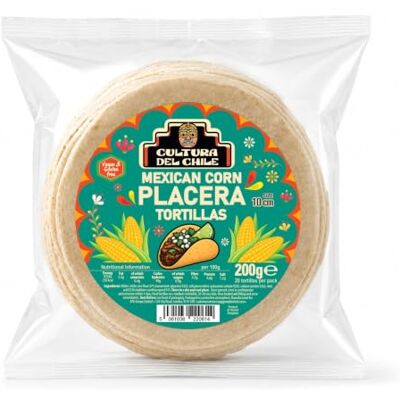 Cultura Del Chile Traditional Mexican Corn Tortillas Placera by – Gluten Free & Vegan. Ideal for Authentic Tacos. 1 Pack x 20 Tortillas 10cm Cultura Del Chile Traditional Mexican Corn Tortillas Placera by – Gluten Free & Vegan. Ideal for Authentic Tacos. 1 Pack x 20 Tortillas 10cm