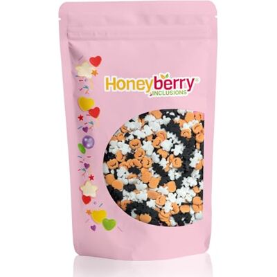 Honeyberry INCLUSIONS Halloween Sprinkles Mix 200g (Pumpkins, Bats and Ghosts) Premium Edible Decorating Halloween Sprinkles for Baking, Cupcake and Cake Decorations, Ice Cream and Desserts Toppers Honeyberry INCLUSIONS Halloween Sprinkles Mix 200g (Pumpkins, Bats and Ghosts) Premium Edible Decorating Halloween Sprinkles for Baking, Cupcake and Cake Decorations, Ice Cream and Desserts Toppers