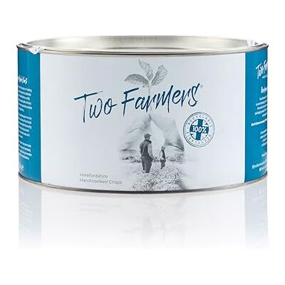 Two Farmers Crisps, Salt & Cider Vinegar Hand Cooked Crisps, Vegan and Vegetarian, Gluten Free, 100% Recycable Tins, 2 x 500g Two Farmers Crisps, Salt & Cider Vinegar Hand Cooked Crisps, Vegan and Vegetarian, Gluten Free, 100% Recycable Tins, 2 x 500g