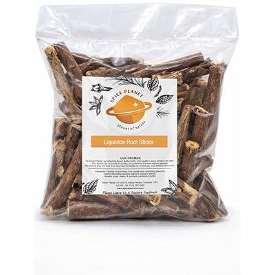 Spice Planet Liquorice Licorice Dried Root Sticks Jethimadh Sticks Premium by ® 25g-1.9kg (200 Grams) Spice Planet Liquorice Licorice Dried Root Sticks Jethimadh Sticks Premium by ® 25g-1.9kg (200 Grams)