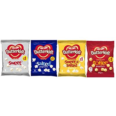 Butterkist Mixed Popcorn Box Toffee, Salted, Cinemas Sweet & Sweet and Salted (12 Large Packs) Butterkist Mixed Popcorn Box Toffee, Salted, Cinemas Sweet & Sweet and Salted (12 Large Packs)
