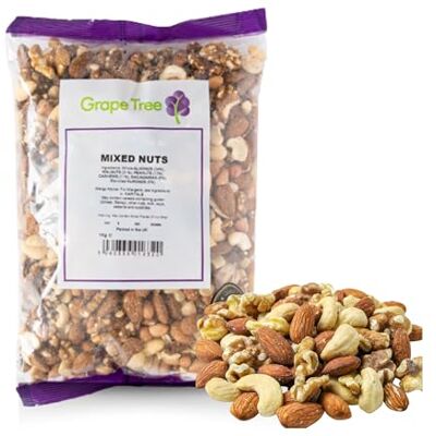 Grape Tree Mixed Nuts 1kg Raw & Unsalted Almonds, Walnuts, Cashews, Peanuts. Nutritious Vegan, Keto Friendly Snack Mix. Selection of Raw Mixed Nuts For Snacking Grape Tree Mixed Nuts 1kg Raw & Unsalted Almonds, Walnuts, Cashews, Peanuts. Nutritious Vegan, Keto Friendly Snack Mix. Selection of Raw Mixed Nuts For Snacking