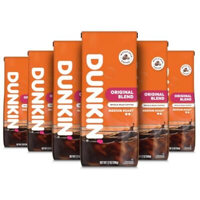 Dunkin' Donuts Dunkin' Original Blend Medium Roast Whole Bean Coffee, 12 Ounces (Pack of 6) Dunkin' Donuts Dunkin' Original Blend Medium Roast Whole Bean Coffee, 12 Ounces (Pack of 6)