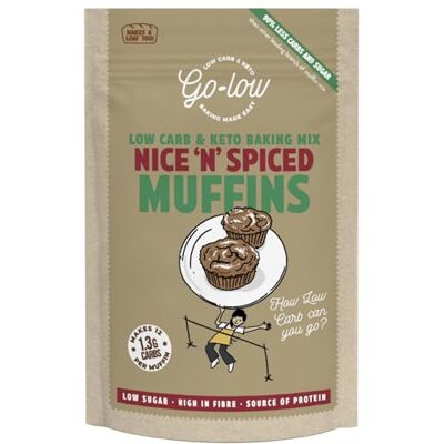 GO-LOW EASY LOW CARB & KETO GOODNESS GO-LOW Nice n Spiced Muffins Low Carb Keto Sugar free 1.3g carbs per serving Almond Flour Gluten Free Vegan Paleo Wholefood Ingredients. GO-LOW EASY LOW CARB & KETO GOODNESS GO-LOW Nice n Spiced Muffins Low Carb Keto Sugar free 1.3g carbs per serving Almond Flour Gluten Free Vegan Paleo Wholefood Ingredients.