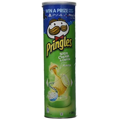 Pringles Sour Cream and Onion Potato Crisps, 200 g, (Pack of 19) Pringles Sour Cream and Onion Potato Crisps, 200 g, (Pack of 19)