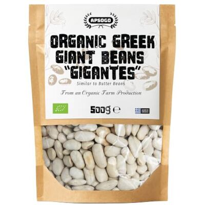 APSOGO Organic Greek Giant Beans Gigantes, Vegan Butter Beans, 500g Organic Greek giant beans (gigantes) large creamy white beans similar to butter beans, vegan and high in protein. APSOGO Organic Greek Giant Beans Gigantes, Vegan Butter Beans, 500g Organic Greek giant beans (gigantes) large creamy white beans similar to butter beans, vegan and high in protein.