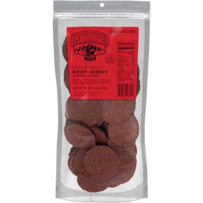 Old Trapper Double Eagle Beef Jerky, Hot & Spicy Flavor, 21 Ounce Package, Natural Wood Smoked Meat Snacks, 10 Grams of Protein and 80 Calories per Serving (Pack of One) Old Trapper Double Eagle Beef Jerky, Hot & Spicy Flavor, 21 Ounce Package, Natural Wood Smoked Meat Snacks, 10 Grams of Protein and 80 Calories per Serving (Pack of One)