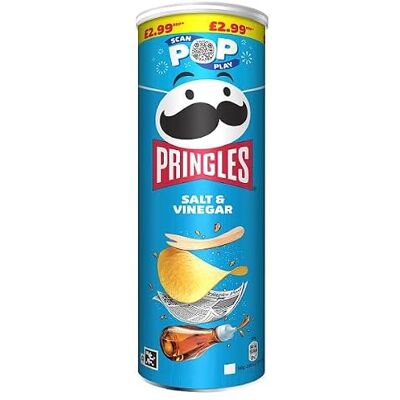 Pringles Salt & Vinegar Flavoured Potato Crisps, 165g, Pack of 6 Pringles Salt & Vinegar Flavoured Potato Crisps, 165g, Pack of 6