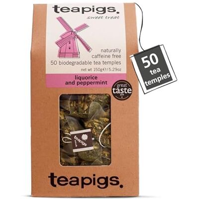 teapigs Liquorice & Peppermint Herbal Tea Bags Caffeine-Free & Plastic-Free Great Taste Award-Winning Blend Naturally Sweet & Refreshing 50 Eco-Friendly Biodegradable Tea Temples (1 Pack) teapigs Liquorice & Peppermint Herbal Tea Bags Caffeine-Free & Plastic-Free Great Taste Award-Winning Blend Naturally Sweet & Refreshing 50 Eco-Friendly Biodegradable Tea Temples (1 Pack)
