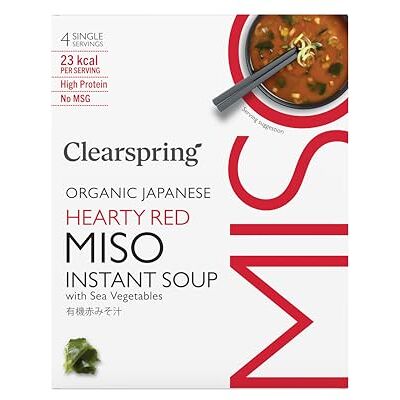 Clearspring Organic Japanese Hearty Red Instant Miso Soup with Sea Vegetables 32g (4x8g) Clearspring Organic Japanese Hearty Red Instant Miso Soup with Sea Vegetables 32g (4x8g)