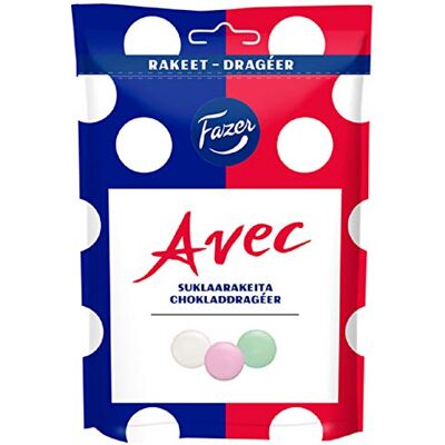Karl Fazer Fazer Avec Ranskalaisia Pastilleja (French Pastilles) Mint Chocolates Dragee Drops Candies Bag 175g Karl Fazer Fazer Avec Ranskalaisia Pastilleja (French Pastilles) Mint Chocolates Dragee Drops Candies Bag 175g