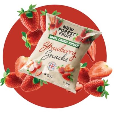 New Forest Fruit Snacks Strawberry – 20 x 10g Packs 100% British Pulse-Dried Strawberries High in Vitamin C Gluten Free No Preservatives Low Fat Great Taste Award Winner New Forest Fruit Snacks Strawberry – 20 x 10g Packs 100% British Pulse-Dried Strawberries High in Vitamin C Gluten Free No Preservatives Low Fat Great Taste Award Winner
