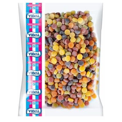 Vidal Fruit Pastilles 3kg Assorted Fizzy Fruit Flavoured Gummy Sweets Sugar Coated & Tangy Bulk Share Bag for Parties, Sweet Jars & Gifting Vidal Fruit Pastilles 3kg Assorted Fizzy Fruit Flavoured Gummy Sweets Sugar Coated & Tangy Bulk Share Bag for Parties, Sweet Jars & Gifting