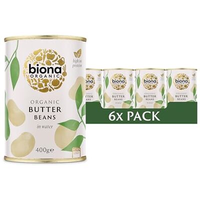 Biona Organic Canned Butter Beans 400g (Case of 6 Biona Organic Canned Butter Beans 400g (Case of 6