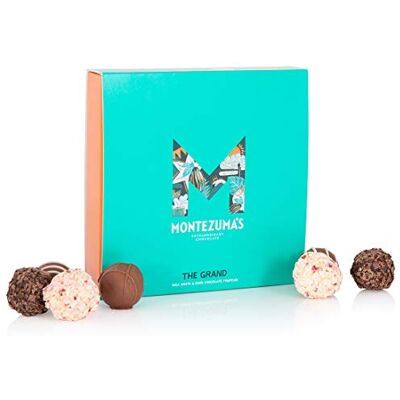Montezuma 's The Grand, Milk, White & Dark Chocolate Truffle Collection Box, Small Contains 16 Truffles, Gluten Free, 220g Box Montezuma 's The Grand, Milk, White & Dark Chocolate Truffle Collection Box, Small Contains 16 Truffles, Gluten Free, 220g Box