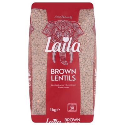 LAILA Brown Lentils, 1Kg (Pack of 4) LAILA Brown Lentils, 1Kg (Pack of 4)