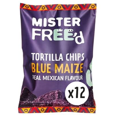 Mister Free'd Blue Maize Handmade Tortilla Chips Real Mexican Flavour, Great for Dipping Plant based Gluten Free & Dairy Free High in Fibre Vegan (12 Pack) Mister Free'd Blue Maize Handmade Tortilla Chips Real Mexican Flavour, Great for Dipping Plant based Gluten Free & Dairy Free High in Fibre Vegan (12 Pack)
