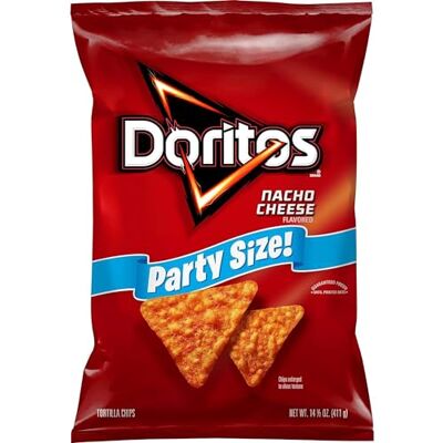 Doritos Tortilla Chips, Nacho Cheese Chips, Party Size, 14.5oz Bag Doritos Tortilla Chips, Nacho Cheese Chips, Party Size, 14.5oz Bag