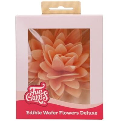 FunCakes Edible Wafer Flowers Deluxe Peony Orange Large Edible Paper Flowers for Decorating Cakes, Cupcakes and Desserts Pack of 1 FunCakes Edible Wafer Flowers Deluxe Peony Orange Large Edible Paper Flowers for Decorating Cakes, Cupcakes and Desserts Pack of 1