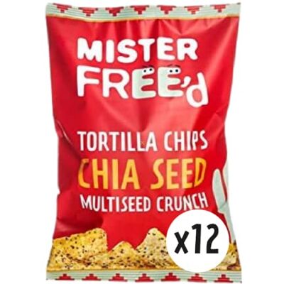 Mister Free'd Chia Seed Handmade Tortilla Chips Multiseed Crunch, Great for Dipping Plant based Gluten Free & Dairy Free High in Fibre Vegan (12 Pack) Mister Free'd Chia Seed Handmade Tortilla Chips Multiseed Crunch, Great for Dipping Plant based Gluten Free & Dairy Free High in Fibre Vegan (12 Pack)