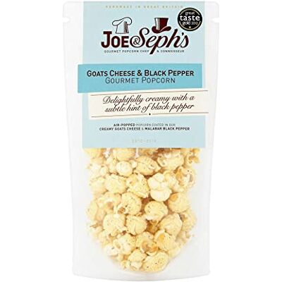 Joe & Seph's Joe & Seph’s Goats’ Cheese & Black Pepper Popcorn (4x65g) 1-Star Great Taste Award Winner Handcrafted Air-Popped Treat Ideal for Gatherings Multipack Bags Savoury Cheese Seasoning Joe & Seph's Joe & Seph’s Goats’ Cheese & Black Pepper Popcorn (4x65g) 1-Star Great Taste Award Winner Handcrafted Air-Popped Treat Ideal for Gatherings Multipack Bags Savoury Cheese Seasoning