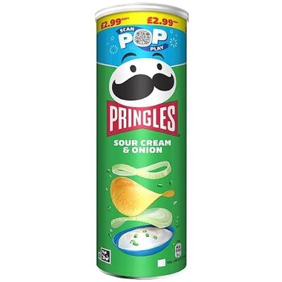 Pringles Sour Cream & Onion Potato Crisps, 165g, Pack of 6 Pringles Sour Cream & Onion Potato Crisps, 165g, Pack of 6