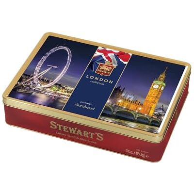 Stewart's London Shortbread Tin (150g) Traditionally Made Luxury Scottish Shortbread, Delicious Melt-In-Mouth Biscuits, Ideal Collectable Treat to Share, 40 Years Heritage Stewart's London Shortbread Tin (150g) Traditionally Made Luxury Scottish Shortbread, Delicious Melt-In-Mouth Biscuits, Ideal Collectable Treat to Share, 40 Years Heritage