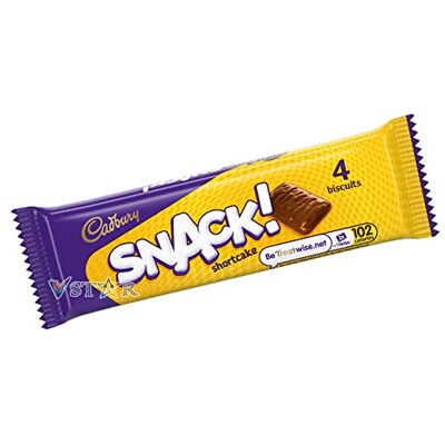 Cadbury Snack Shortcake Chocolate Biscuit, Pack of 36 x 40g Cadbury Snack Shortcake Chocolate Biscuit, Pack of 36 x 40g