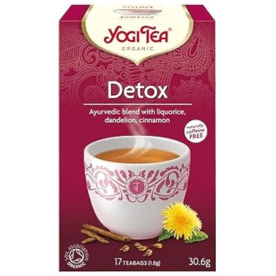 YOGI TEA Detox Tea 17 Bags (30.6g) Supports Internal Cleansing, Caffeine Free, Vegan, Contains Liquorice YOGI TEA Detox Tea 17 Bags (30.6g) Supports Internal Cleansing, Caffeine Free, Vegan, Contains Liquorice