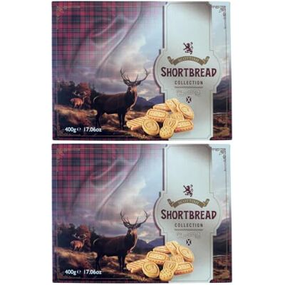 Crafted Gift Co. 2 x The Luxury Scottish Shortbread Collection 400g by Premium Selection Traditional Christmas Biscuit Gift Product of Scotland Crafted Gift Co. 2 x The Luxury Scottish Shortbread Collection 400g by Premium Selection Traditional Christmas Biscuit Gift Product of Scotland