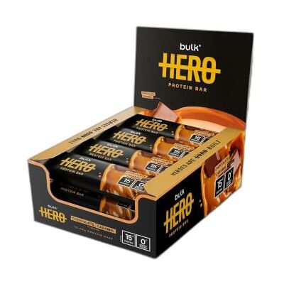 Bulk Hero Protein Bar, Chocolate Caramel, 12 Bars Bulk Hero Protein Bar, Chocolate Caramel, 12 Bars