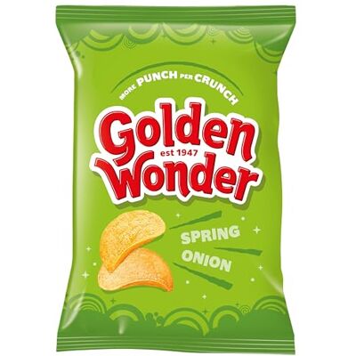 Golden Wonder Crisps Spring Onion, 32 x 32.5g Golden Wonder Crisps Spring Onion, 32 x 32.5g