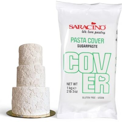 SARACINO We love pastry Pasta Cover Bianca Sugar Paste for Covering Sweets 1kg Perfect Consistency SARACINO We love pastry Pasta Cover Bianca Sugar Paste for Covering Sweets 1kg Perfect Consistency