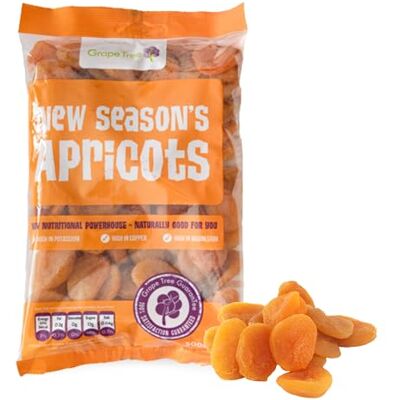 Grape Tree (1kg) New Season Dried Apricot. Sweet and Chewy Dried Fruit Snacks, Perfect for Vegan and Healthy Snacking, High In Fibre, Low in Fat. Ideal Lunchbox Snacking. No Added Sugar. Grape Tree (1kg) New Season Dried Apricot. Sweet and Chewy Dried Fruit Snacks, Perfect for Vegan and Healthy Snacking, High In Fibre, Low in Fat. Ideal Lunchbox Snacking. No Added Sugar.