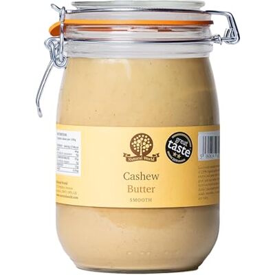 Nutural World Smooth Cashew Nut Butter (1kg) *** Reusable Glass Jar *** Great Taste Award Winner 100% Pure single ingredient Nutural World Smooth Cashew Nut Butter (1kg) *** Reusable Glass Jar *** Great Taste Award Winner 100% Pure single ingredient