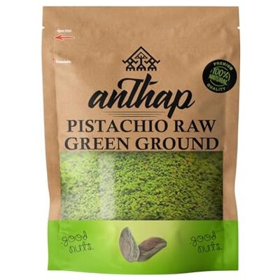 Anthap Antep Pistachio Raw Boz Green Ground, Premium Quality Antep Pistachios, Vibrant Boz Green Color, Finely Ground for Versatile Use, 100% Natural & Raw, Perfect for Desserts & Pastries, 150g Anthap Antep Pistachio Raw Boz Green Ground, Premium Quality Antep Pistachios, Vibrant Boz Green Color, Finely Ground for Versatile Use, 100% Natural & Raw, Perfect for Desserts & Pastries, 150g