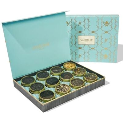 VAHDAM , BLOOM Rakhi Gift for Brother & Sister Assorted Premium Tea Gift Set, 12 Loose Leaf Teas in 9 Tin Caddies Rakhi Gift Hamper Gluten Free, Non-GMO VAHDAM , BLOOM Rakhi Gift for Brother & Sister Assorted Premium Tea Gift Set, 12 Loose Leaf Teas in 9 Tin Caddies Rakhi Gift Hamper Gluten Free, Non-GMO