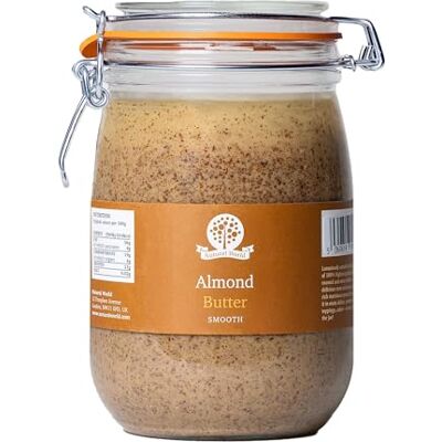 Nutural World Smooth Almond Nut Butter (1kg) Glass *** New Packaging *** Great Taste Award Winner 100% Pure single ingredient Nutural World Smooth Almond Nut Butter (1kg) Glass *** New Packaging *** Great Taste Award Winner 100% Pure single ingredient