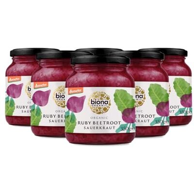 Biona Demeter Organic Sauerkraut Ruby Red 350g Pack of 6 Biona Demeter Organic Sauerkraut Ruby Red 350g Pack of 6