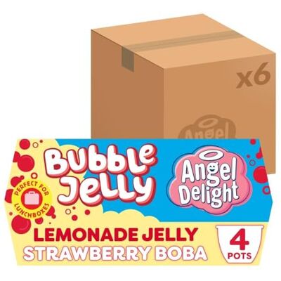 Angel Delight Lemonade Jelly and Strawberry Boba Bubble Dessert Snack Pot, 130 g (6 Packs of 4) Angel Delight Lemonade Jelly and Strawberry Boba Bubble Dessert Snack Pot, 130 g (6 Packs of 4)