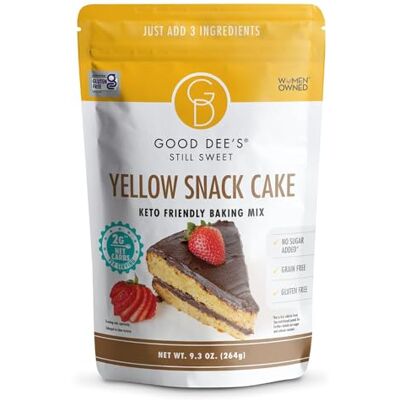 Good Dee's Good Dee’s Yellow Snack Cake Baking Mix Keto Baking Mix Sugar-Free, Gluten-Free, Grain-Free, Soy-Free, Low Carb Cake Mix Diabetic, Atkins & WW Friendly (2g Net Carbs, 12 Serving) Good Dee's Good Dee’s Yellow Snack Cake Baking Mix Keto Baking Mix Sugar-Free, Gluten-Free, Grain-Free, Soy-Free, Low Carb Cake Mix Diabetic, Atkins & WW Friendly (2g Net Carbs, 12 Serving)