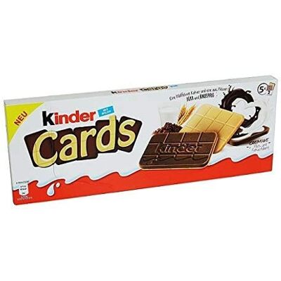 Kinder Ferrero Cards Waffers Biscuits Cookies with Milk and White Chocolate 128g. 5 Pack Kinder Ferrero Cards Waffers Biscuits Cookies with Milk and White Chocolate 128g. 5 Pack